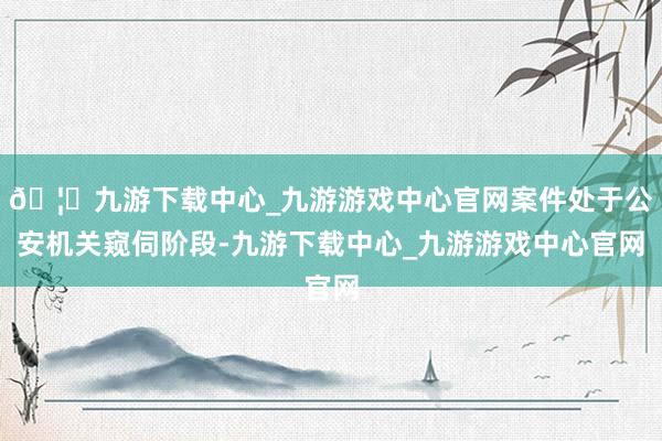 🦄九游下载中心_九游游戏中心官网案件处于公安机关窥伺阶段-九游下载中心_九游游戏中心官网