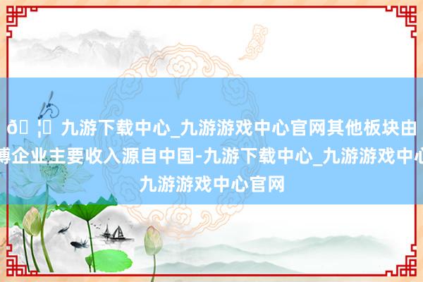 🦄九游下载中心_九游游戏中心官网其他板块由于渊博企业主要收入源自中国-九游下载中心_九游游戏中心官网