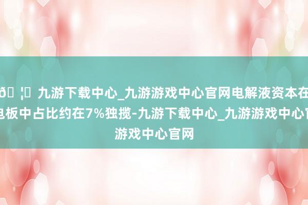 🦄九游下载中心_九游游戏中心官网电解液资本在锂电板中占比约在7%独揽-九游下载中心_九游游戏中心官网